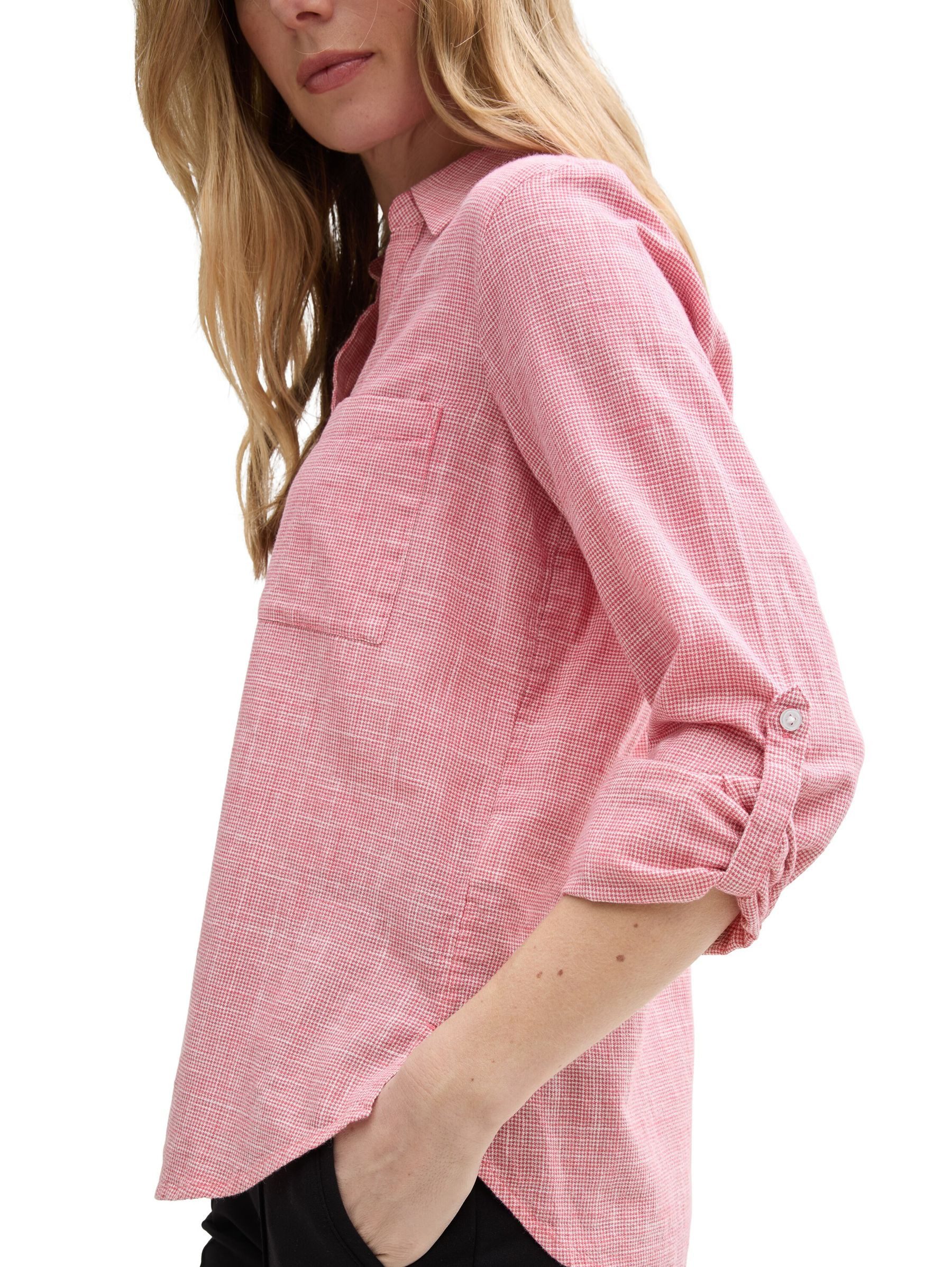 TOM TAILOR Blusenshirt Langarm BLOUSE WITH SLUB STRUCTURE blouse with slub structure