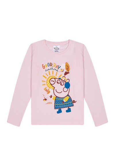 ONOMATO! Langarmshirt Peppa Wutz Pig Mädchen Longsleeve Langarm-Shirt