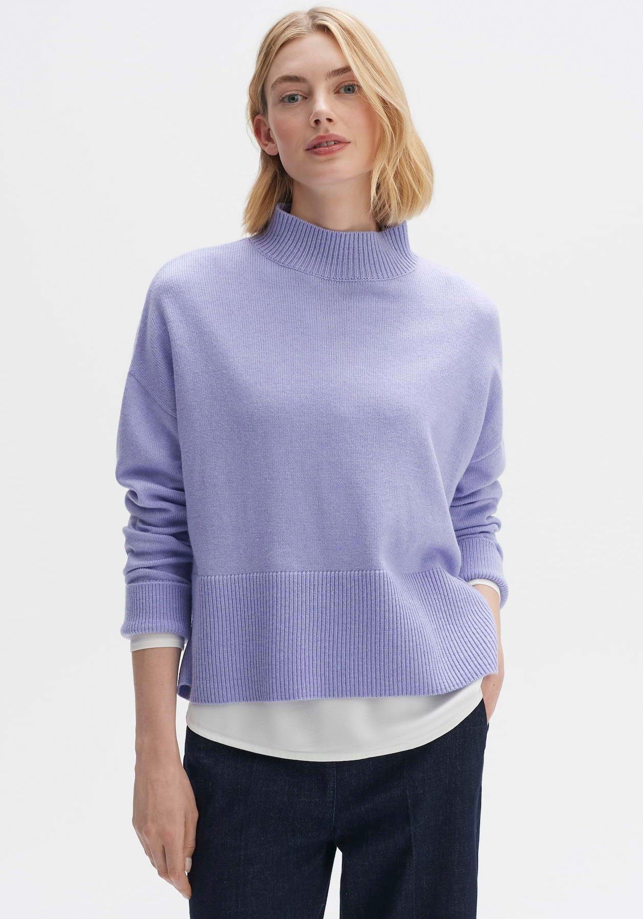 OPUS Stehkragenpullover Pimobi mit Drop-Shoulder Nahtdesign, Perfekt für  Job und Freizeit