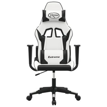vidaXL Bürostuhl Gaming-Stuhl mit Massagefunktion Weiß und Schwarz Kunstleder