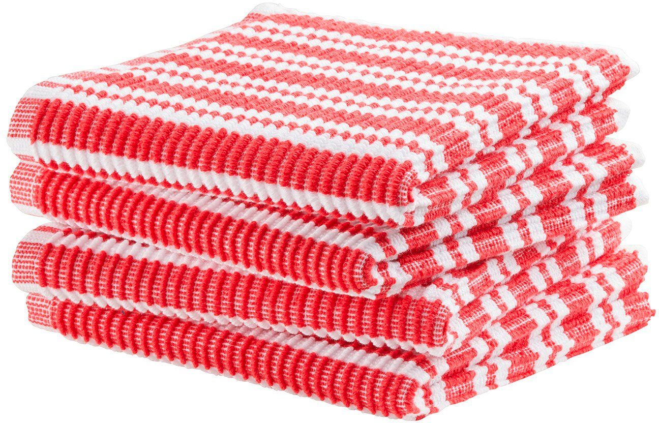 DDDDD Spültuch Stripe, 30x30 cm, aus 100% Baumwolle, (Set, 4-tlg), mit luxuriöser Rippenstruktur und optimale Feuchtigkeitsaufnahme