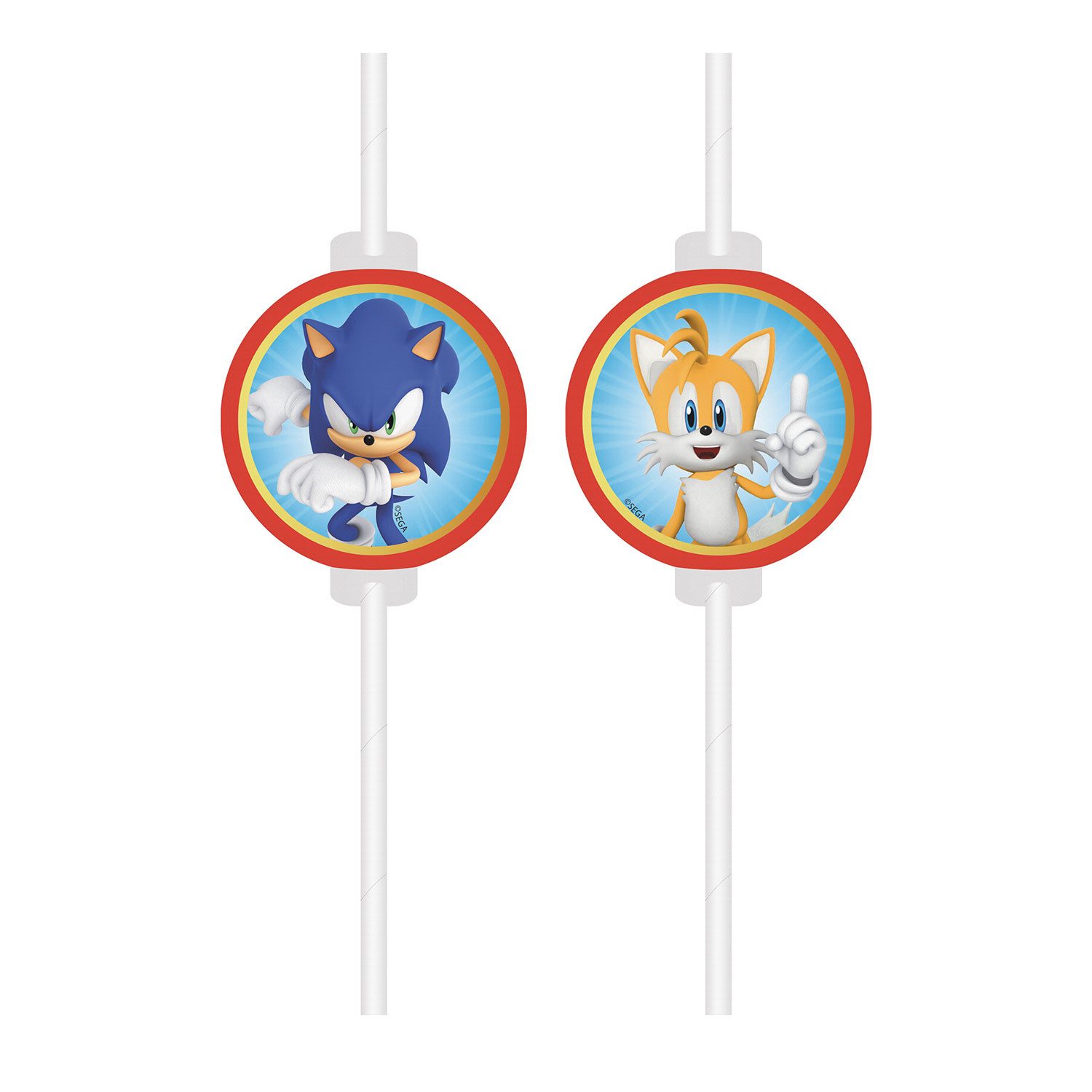 Procos Hängedekoration Trinkhalme Sonic Sega, 4 Stück FSC