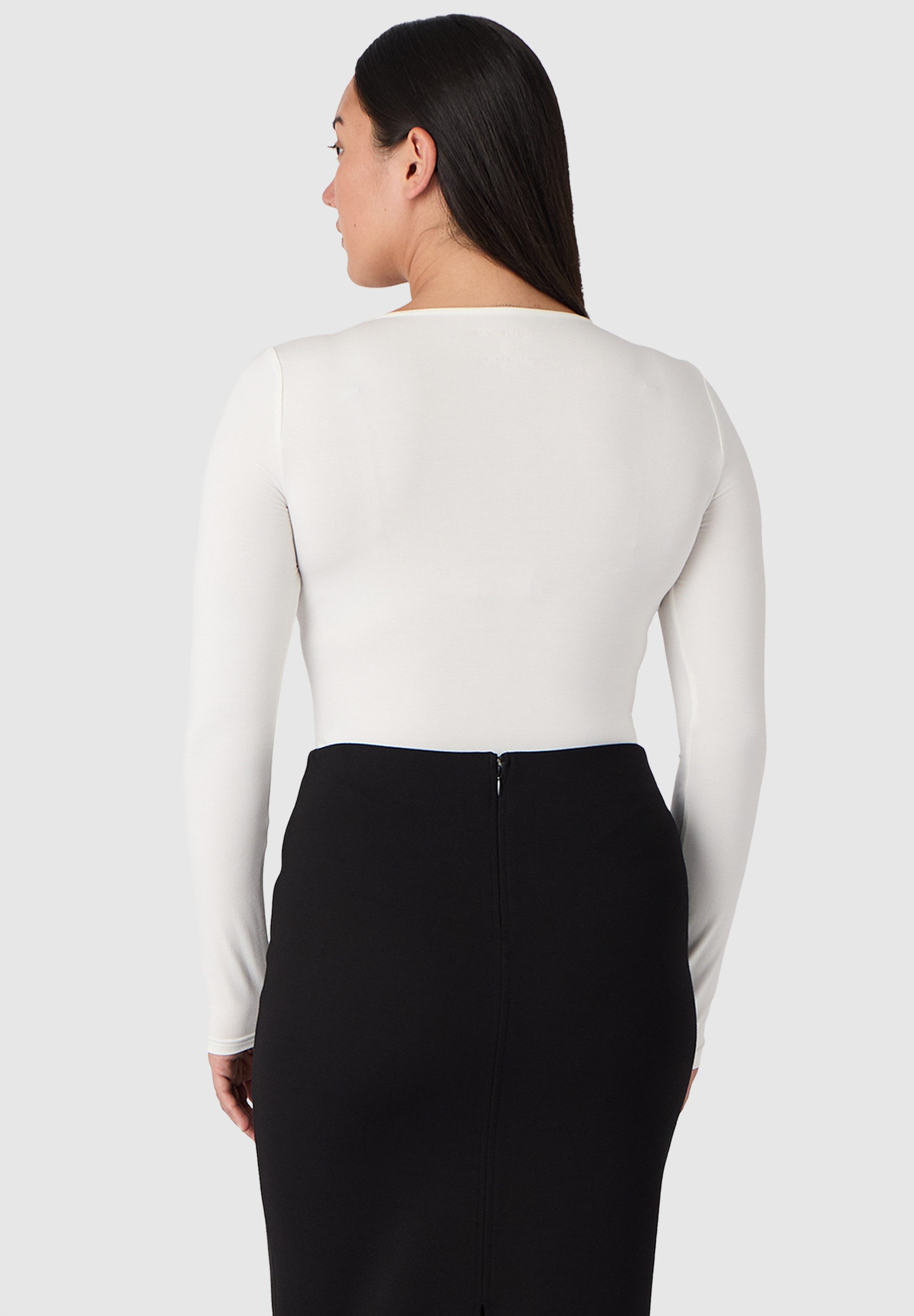 Les Lunes Langarmbody ALENA Body Bambusviskose, klassischer Schnitt, 3/4 Ärmel, Tanga Passform