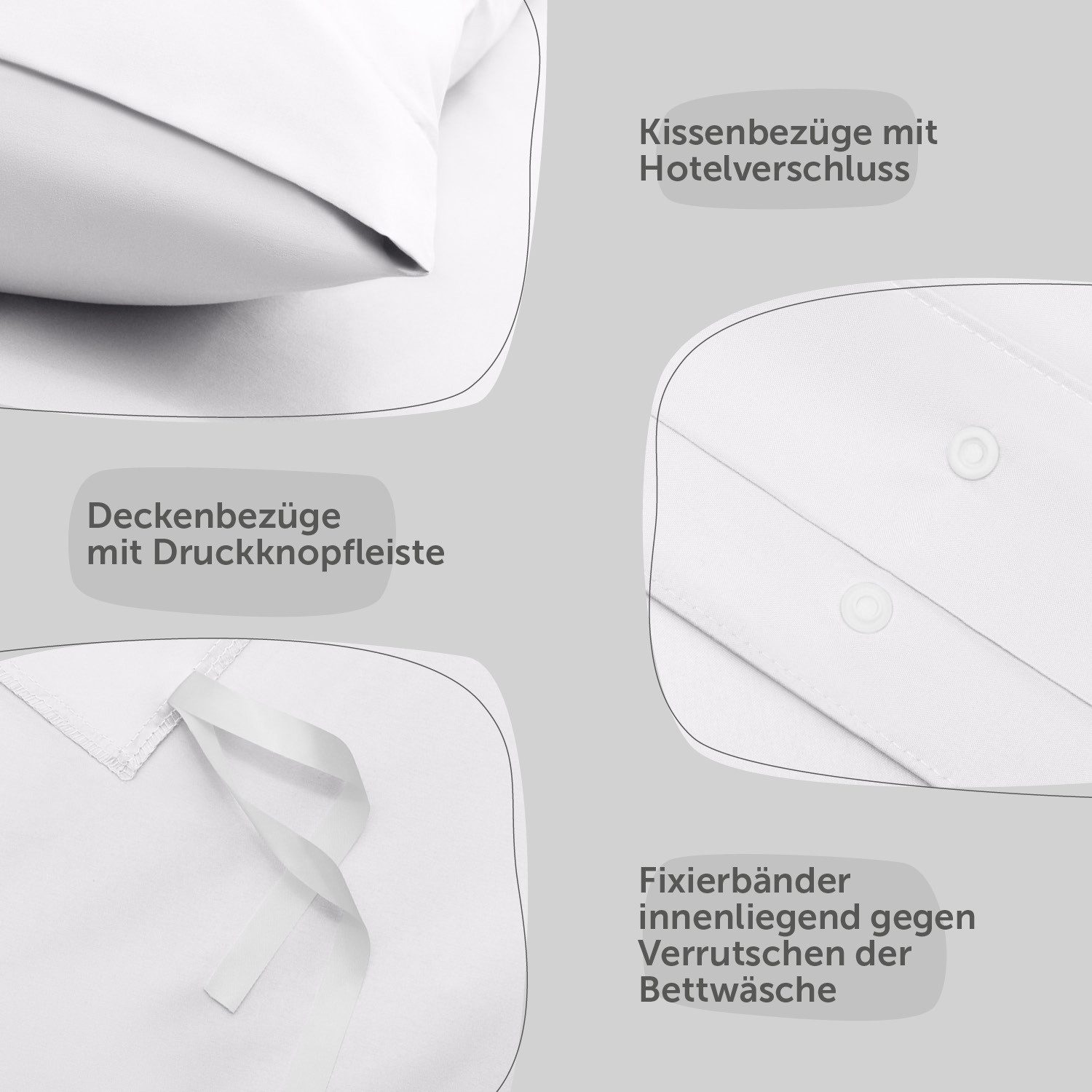Blumtal Bettwäsche Oeko-TEX zertifizierte Mikrofaser Bettwäsche pflegeleicht & faltenfrei, Mikrofaser, Bettbezüge aus Atmungsaktivem Mikrofaser – Bild 4 von 5