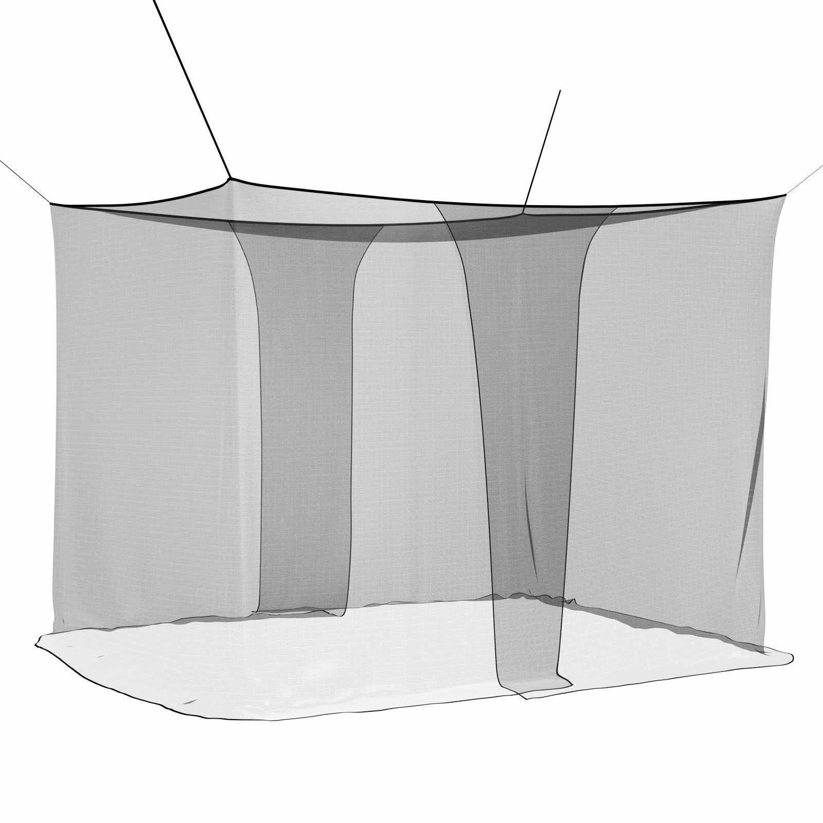 vidaXL Bett Moskito-Netz für das Bett 156 Mesh Schwarz 220 x 150 x 180 cm (1-tlg)