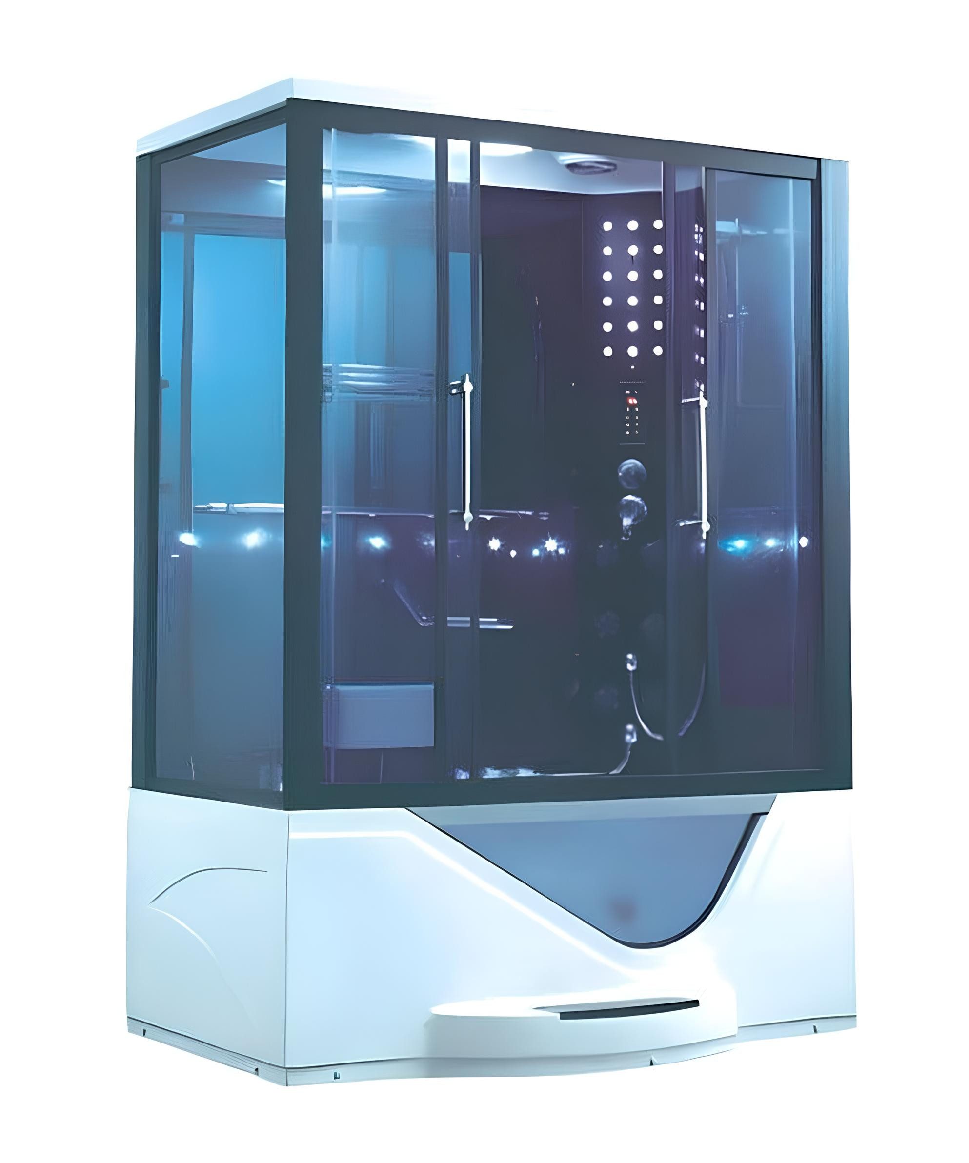 Xlmoebel Dampfdusche XLMOEBEL Hydromassagedusche mit Massagedüsen und LED-Beleuchtung, BxT: 160x160 cm, 1-tlg., Made in Europa