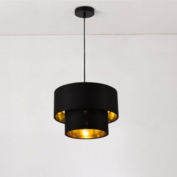 lux.pro Hängeleuchte, ohne Leuchtmittel, »Lopar« Deckenleuchte Pendelleuchte 30cm schwarz/gold