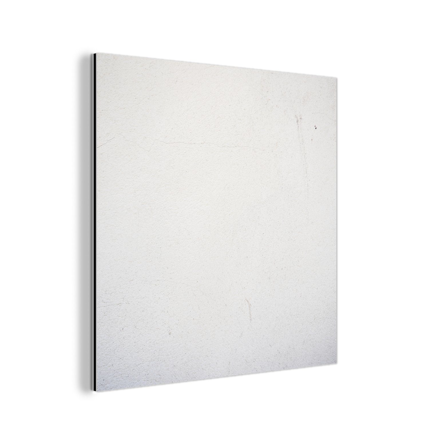 MuchoWow Metallbild Beton - Weiß - Modern, (1 St), Alu-Dibond-Druck, Gemälde aus Metall, Aluminium deko