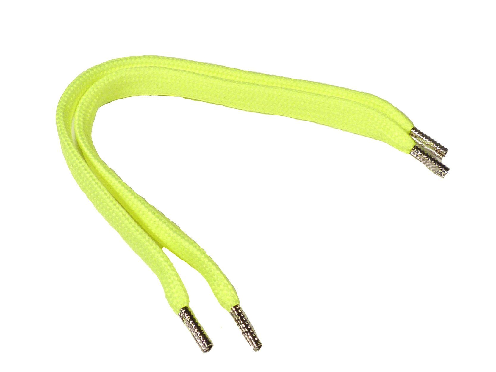 Rema Schnürsenkel Rema Schnürsenkel Neon Gelb - flach - ca. 8-10 mm breit für Sie nach Wunschlänge geschnitten und mit Metallenden versehen