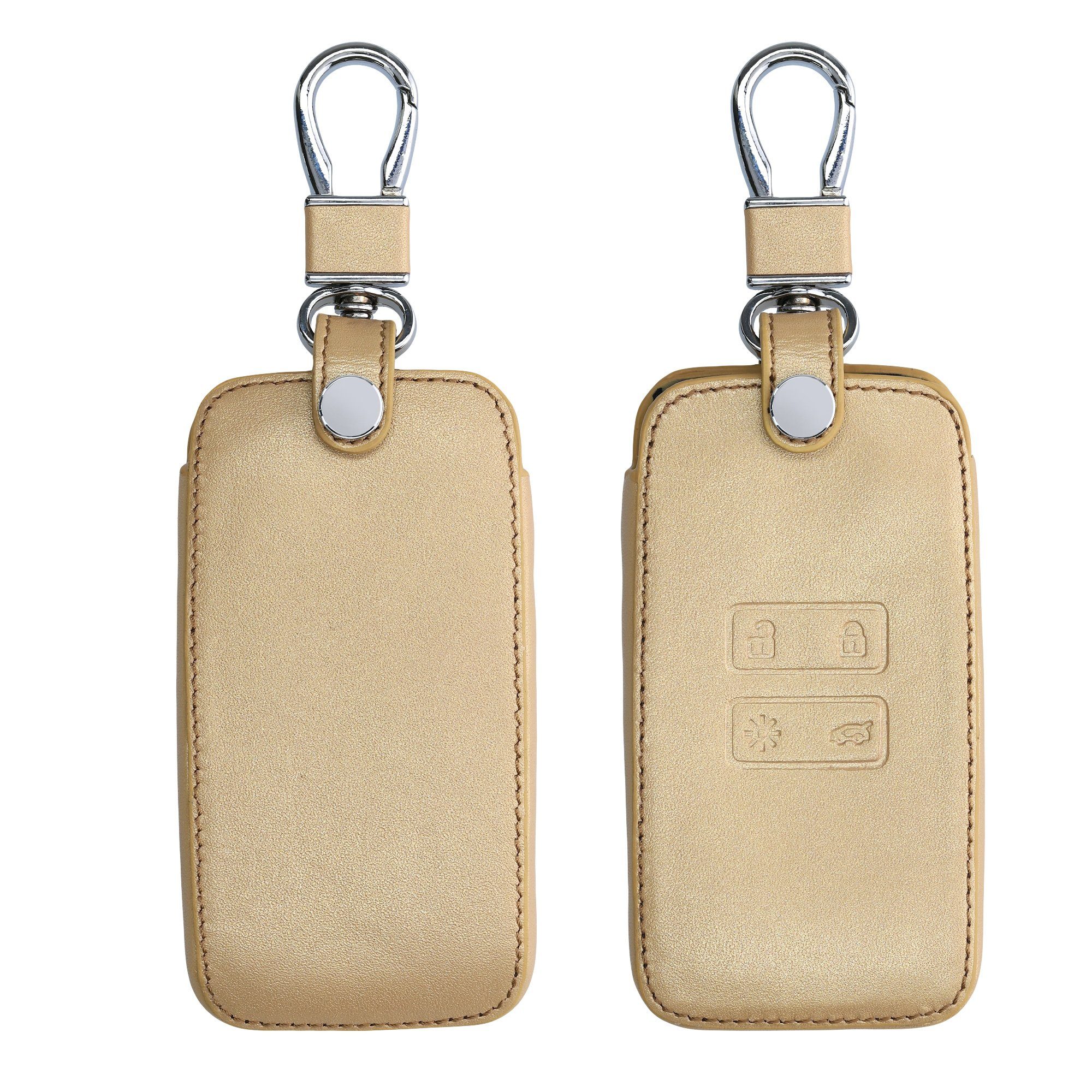Schlüsselhülle Schlüssel Cover Kunstleder kwmobile Schlüsseltasche Autoschlüssel Gold Renault, Case Hülle für