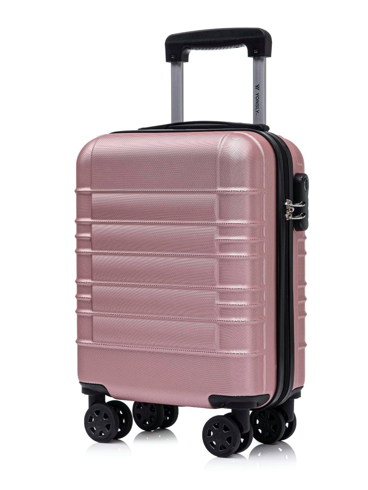 YONSLY Hartschalen-Trolley Hartschalen-Reisekoffer Trolley mit 4 Rollen und Zahlenschloss, 4 Rollen, leicht, robust und komfortabel für Kurztrip bis Urlaubsreise