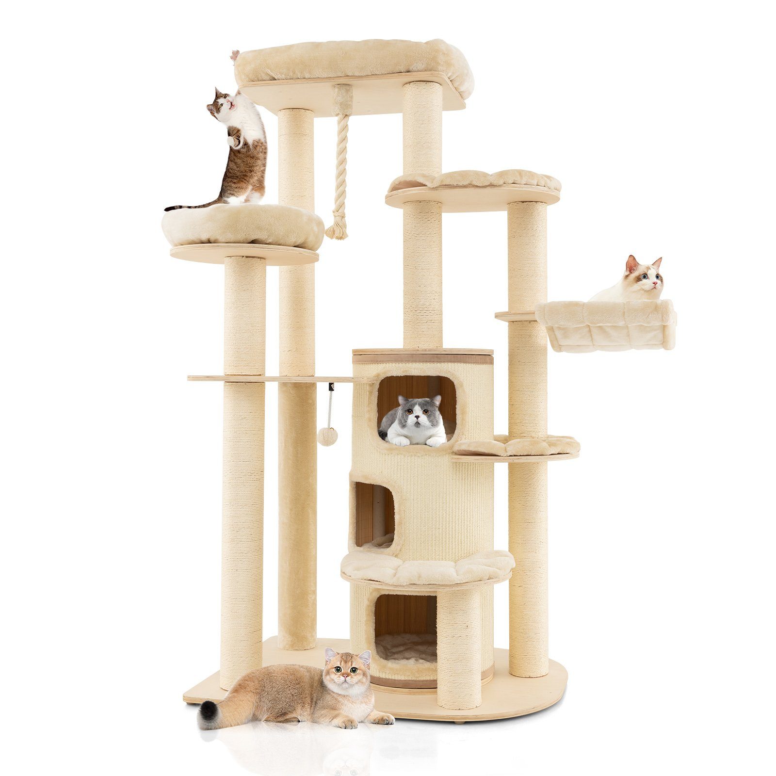 COSTWAY Kratzbaum Katzenbaum, 173cm deckenhoch, mit günstig online kaufen