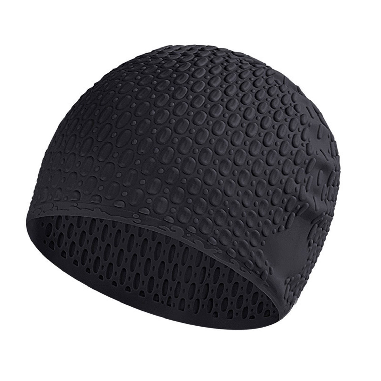 Refttenw Badekappe Elastische Schwimmhaube aus Silikon für Lange und Kurzes Haar