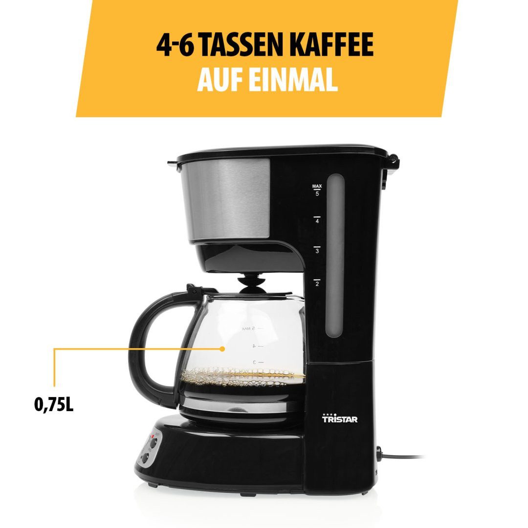 Tristar Kaffeebereiter CM-1284, 600W - 0,75 L Glaskanne