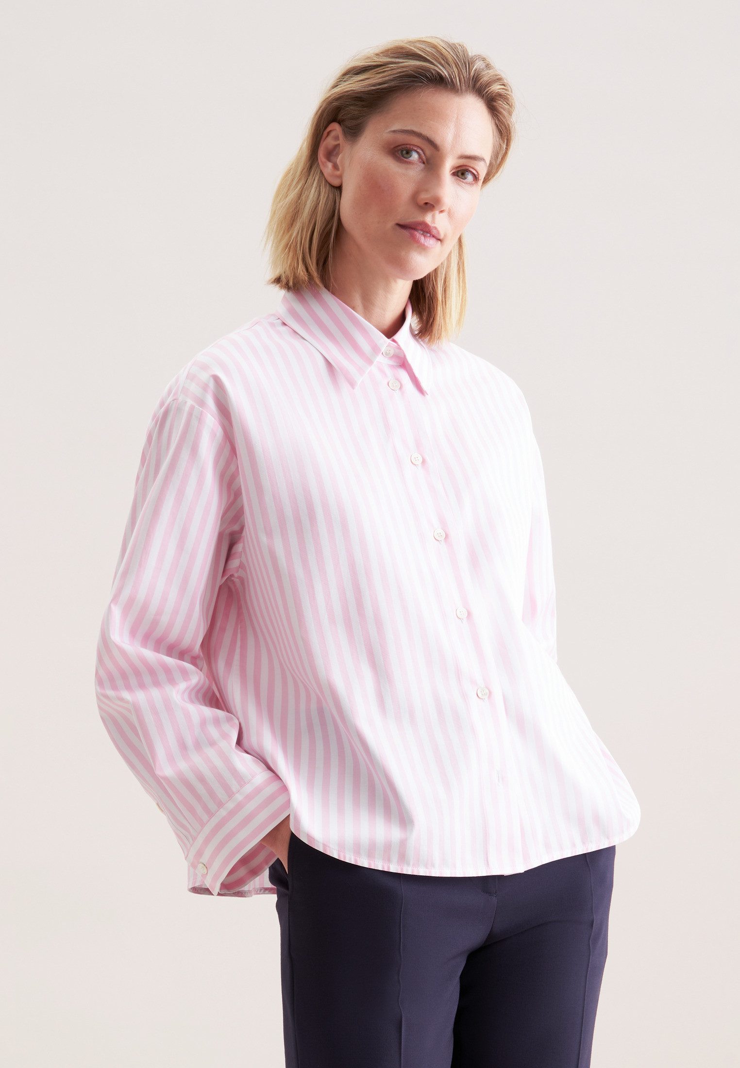 seidensticker Klassische Bluse 1/1 Kragen Gestreift günstig online kaufen