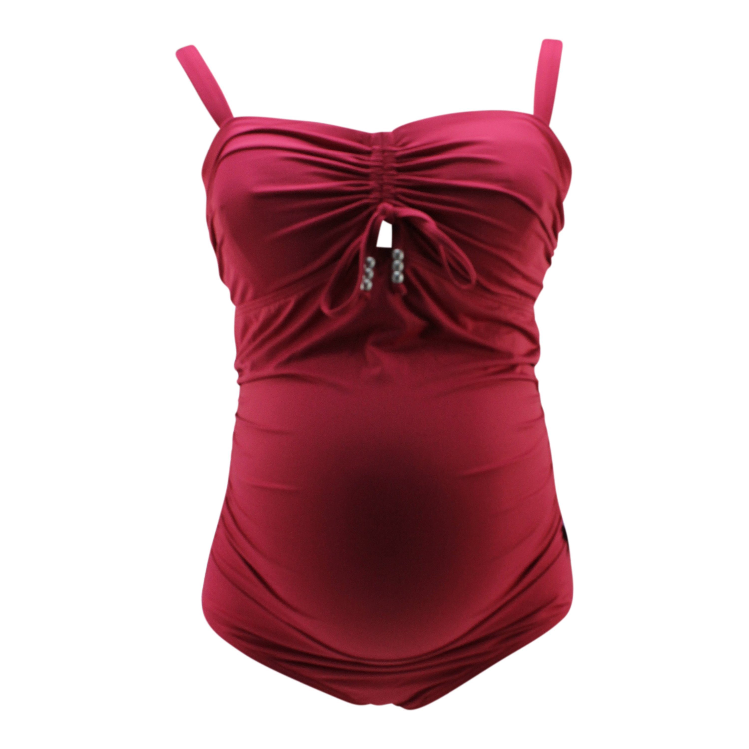 petit amour Umstandsbadeanzug CAMERONA_rot maternity swimwear F/G-Cup Bügel Umstandsbademode Design made in Hamburg, stylish & bequem, wächst mit