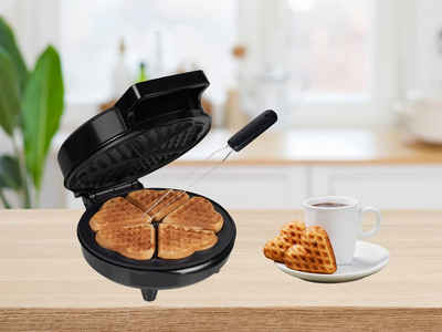 Setpoint Waffeleisen, 1200 W, 5 herzförmige Waffeln Ø19cm Waffelbäcker Waffelmaker mit Waffel-Gabel