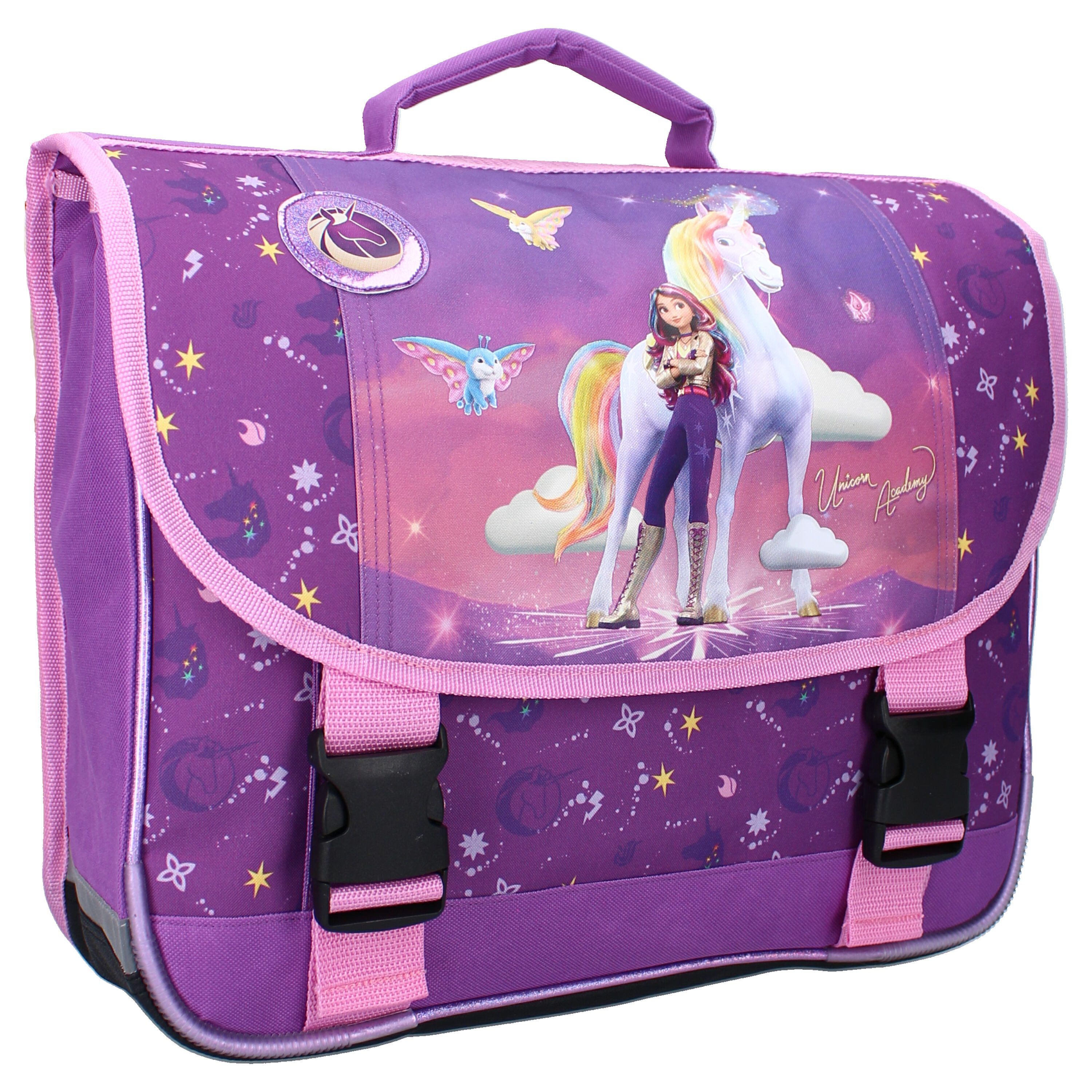 Vadobag Kinderrucksack Unicorn Academy Lila Schultasche mit Schnallen & Trageschlaufe