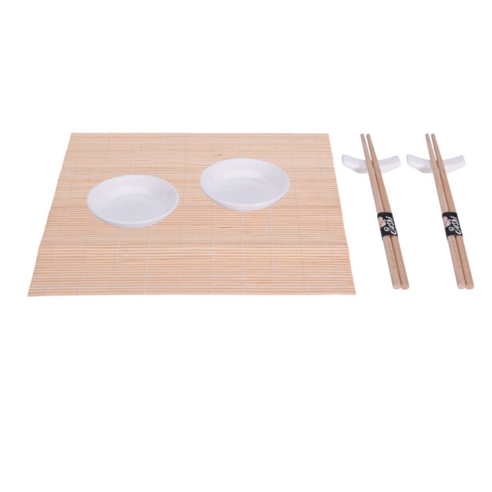 Neuetischkultur Sushiteller oder 7-teilig Sushi-Set Weiß, (7 St) Schwarz