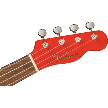 Fender Ukulele, Venice Soprano Ukulele Fiesta Red - Sopran Ukulele