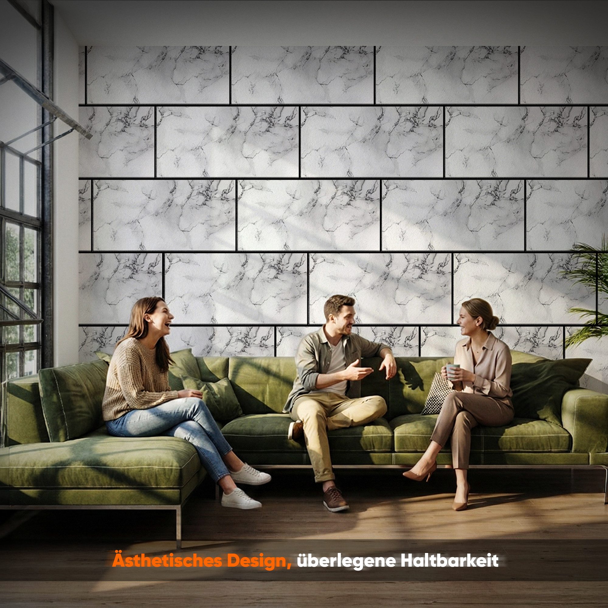 IZODEKOR 3D Wandpaneel EPS Styropor Wandverkleidung in Marmor- & Betonoptik – Innen & Außen, BxL: 50x100 cm, 0,50 qm, (50x100 cm, 0,50 m² je Paneel, 2 cm stark, – Bild 3 von 5