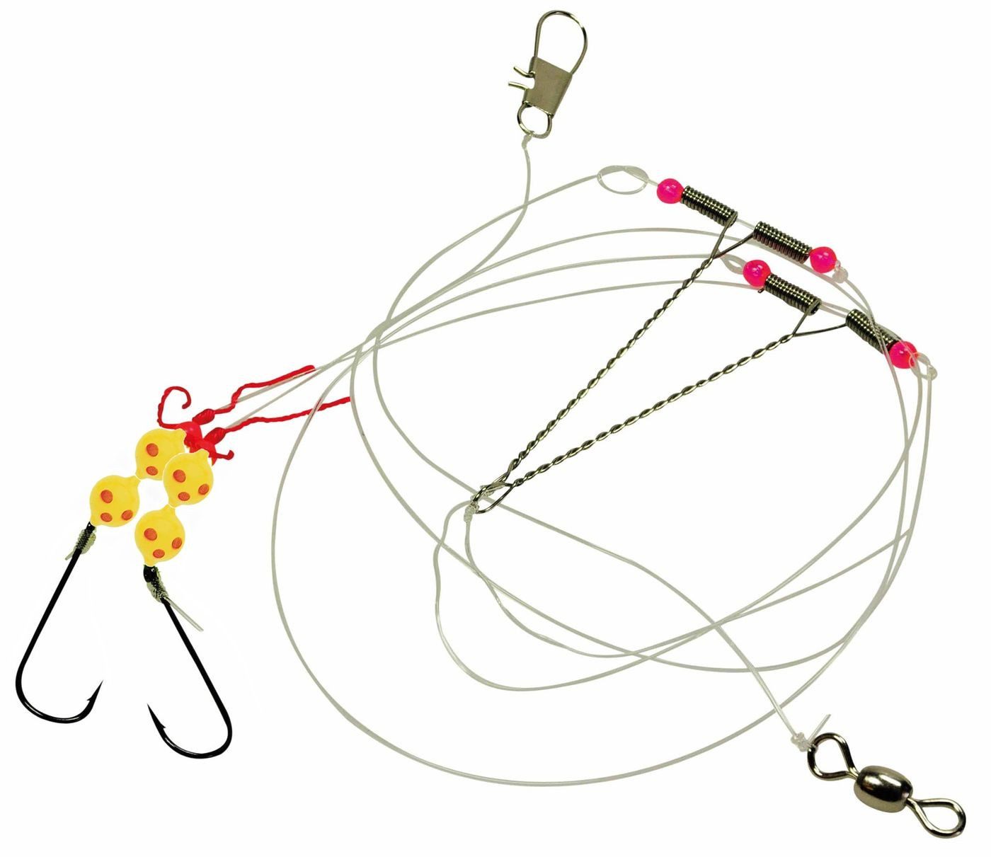 Dieter Eisele Vorfachschnur Select Schollenvorfach gelb/rot 110cm 0,40mm Haken Gr. 2, (1-St)