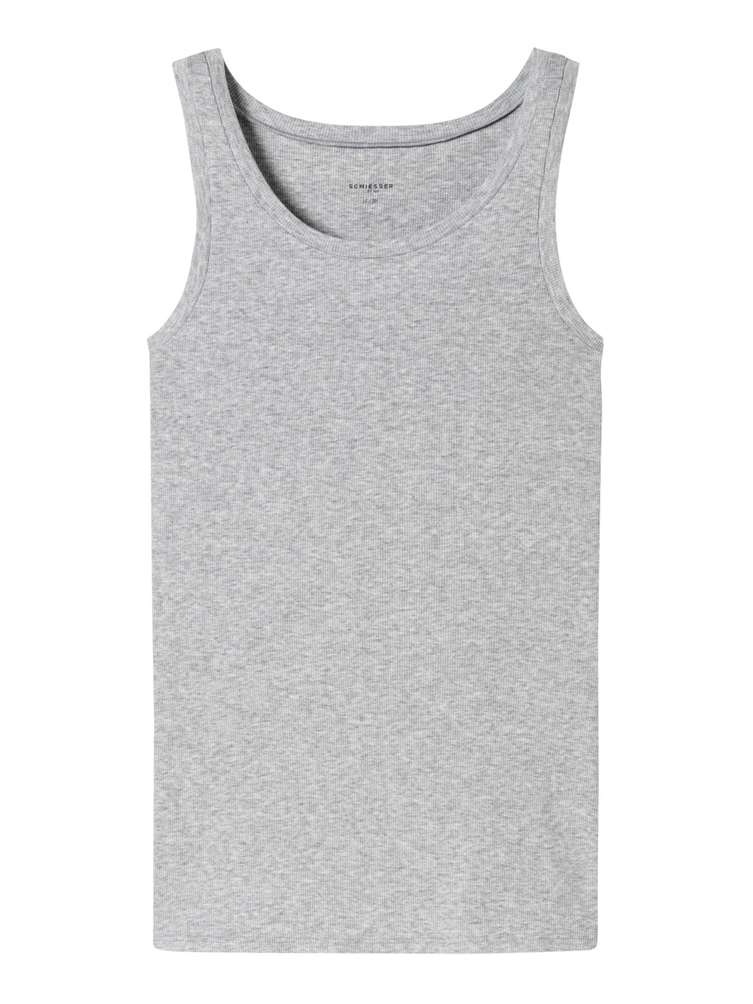 Schiesser Tanktop Pure Rib Tank-top unterhemd unterzieh-shirt grau-mel.