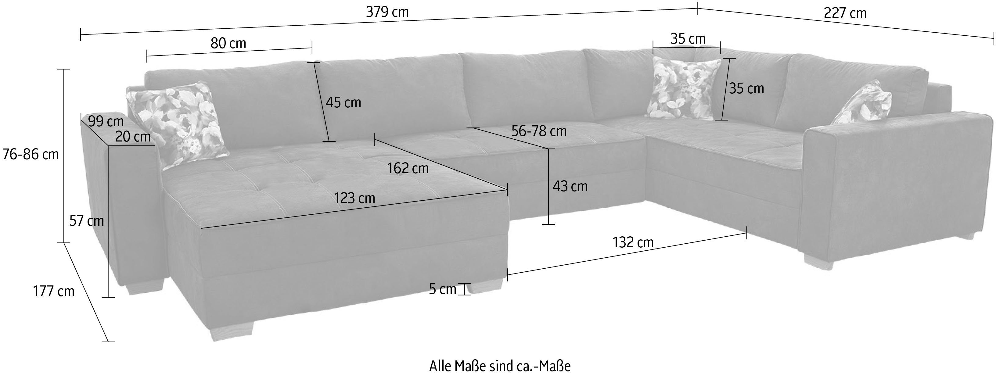 Wohnlandschaft Gruppe oder links Bettfunktion, Bettkasten, mane ist montierbar Brixen, rechts Jockenhöfer