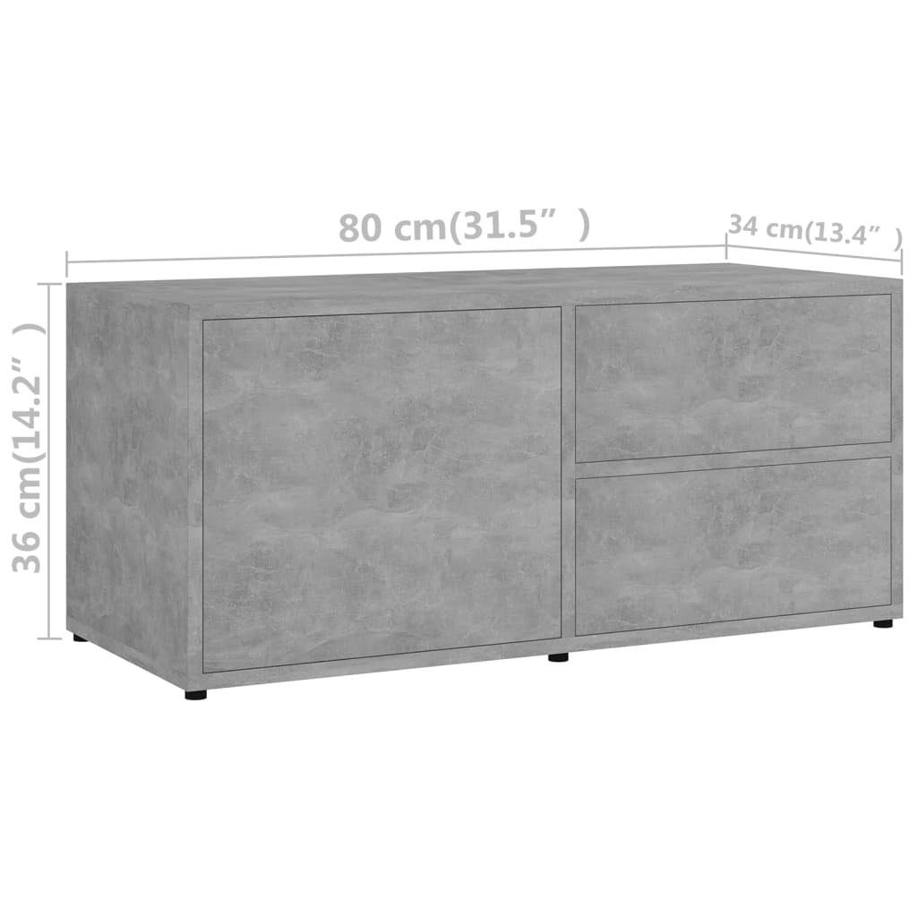 TV-Schrank cm 80x34x36 furnicato Holzwerkstoff Betongrau