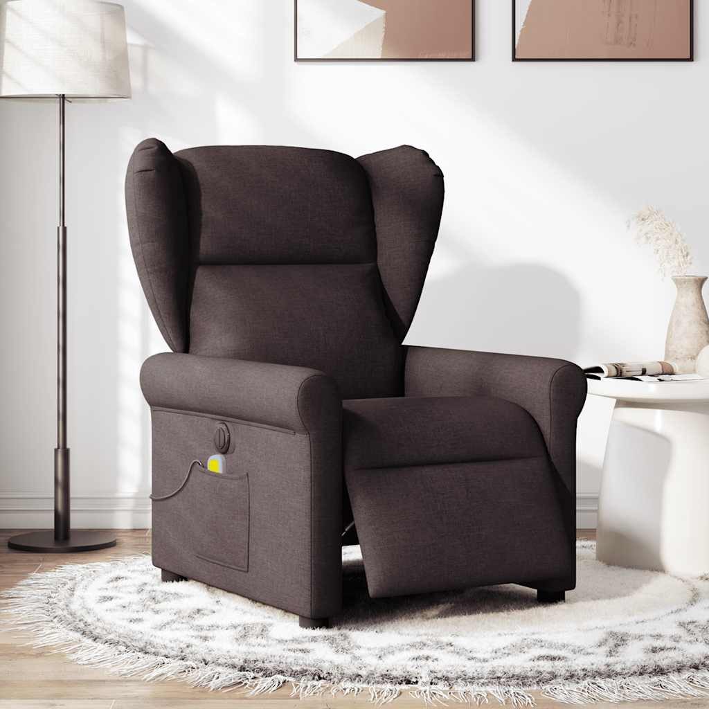 vidaXL Sessel Massagesessel Elektrisch Dunkelbraun Stoff günstig online kaufen