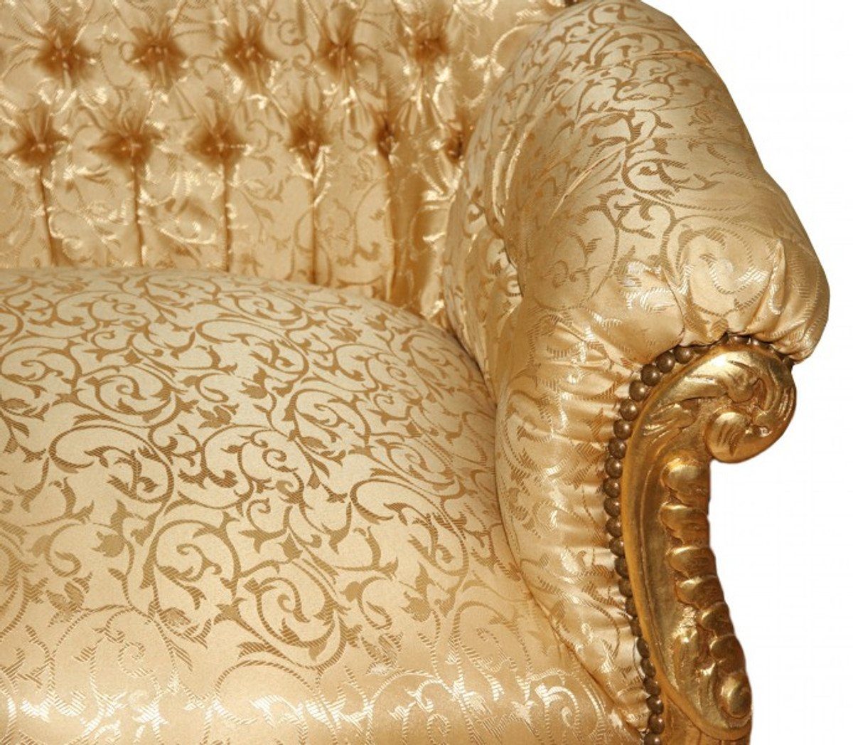 Gold Padrino - Master Sofa 2-Sitzer Lounge Möbel Casa Wohnzimmer Muster Couch Barock Gold 2er /