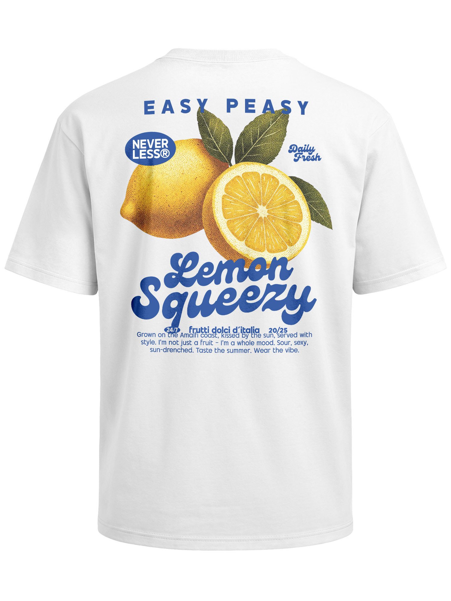 Neverless Oversize-Shirt Herren T-Shirt - Lemon Squeezy - Oversized Relaxed Fit Sommer mit Print