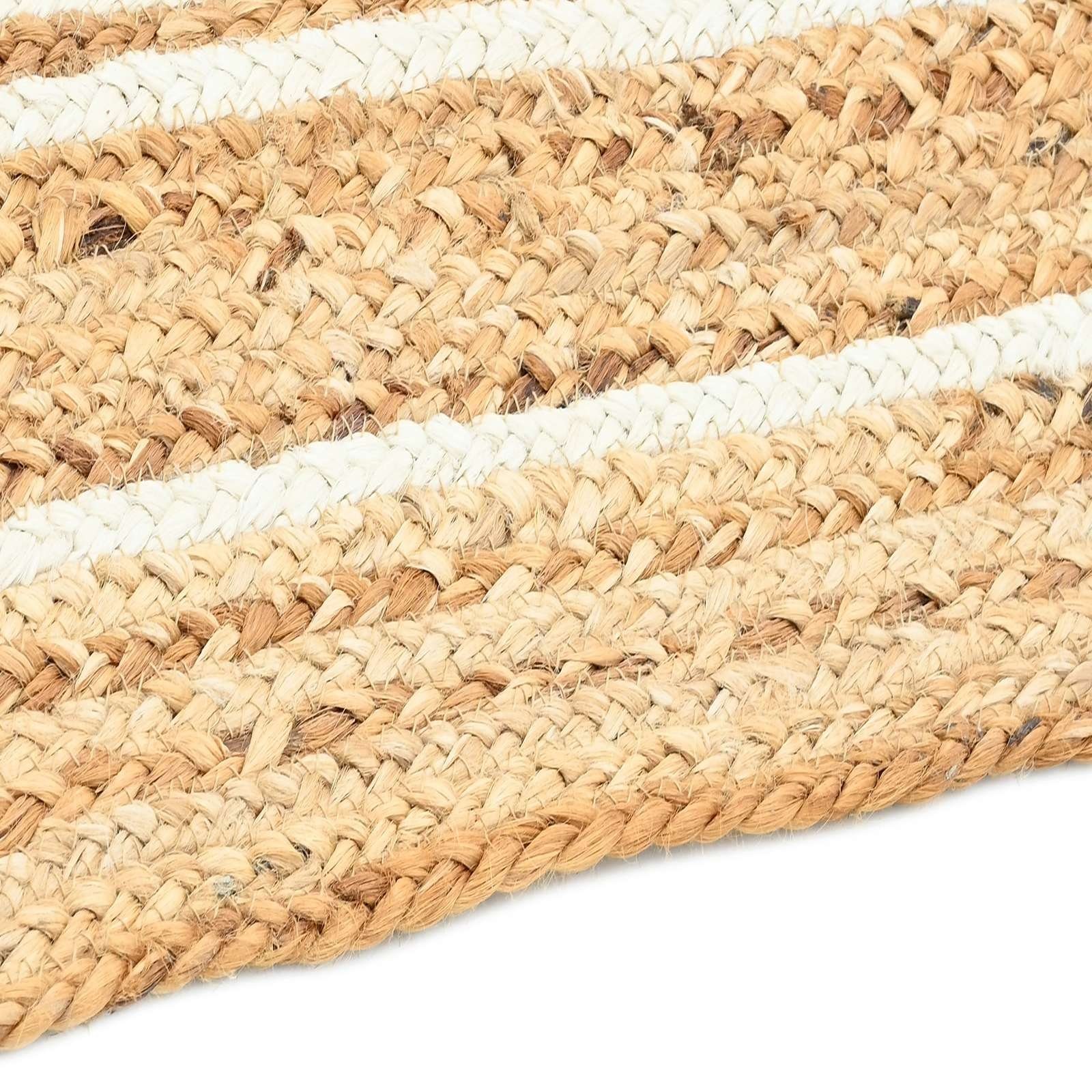 rechteckig, Wohnzimmer 5 Höhe: cm Durry Teppich 60x110 Esszimmer Bordüre Bordüre Flachgewebe weiß TaraCarpet, Modern, Boho Jute Sisal optik mm, Teppich