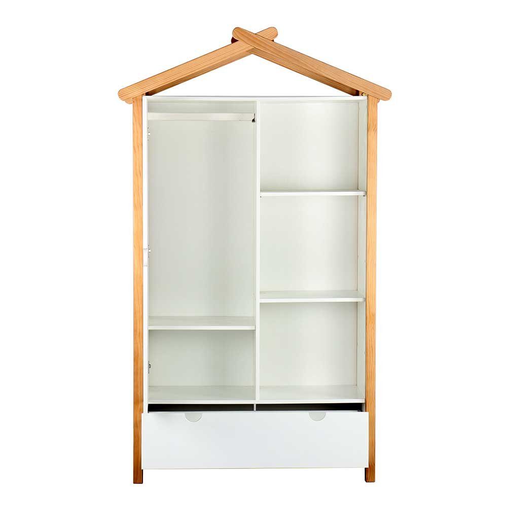 Pharao24 Kinderkleiderschrank Actino aus Massivholz