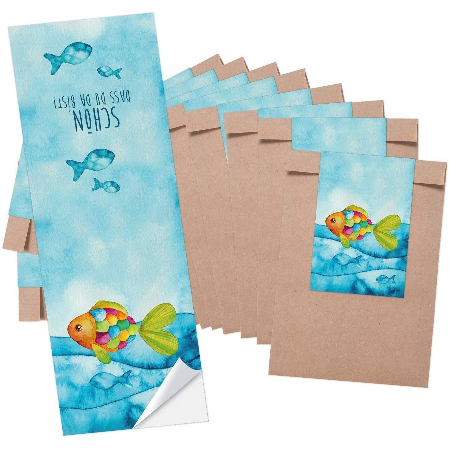 Logbuch-Verlag Geschenkpapier 10 kleine braune Papiertüten Geschenktüten Geschenk-Verpackung (8,5 x