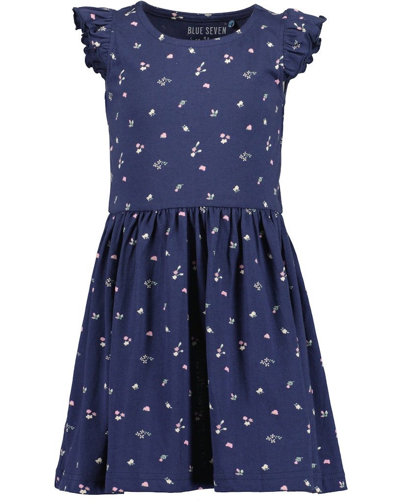 BLUE SEVEN A-Linien-Kleid Blue Seven Kleid Schlupfkleid Blümchen dunkelblau (kein Set, 1-tlg) Markenlabel