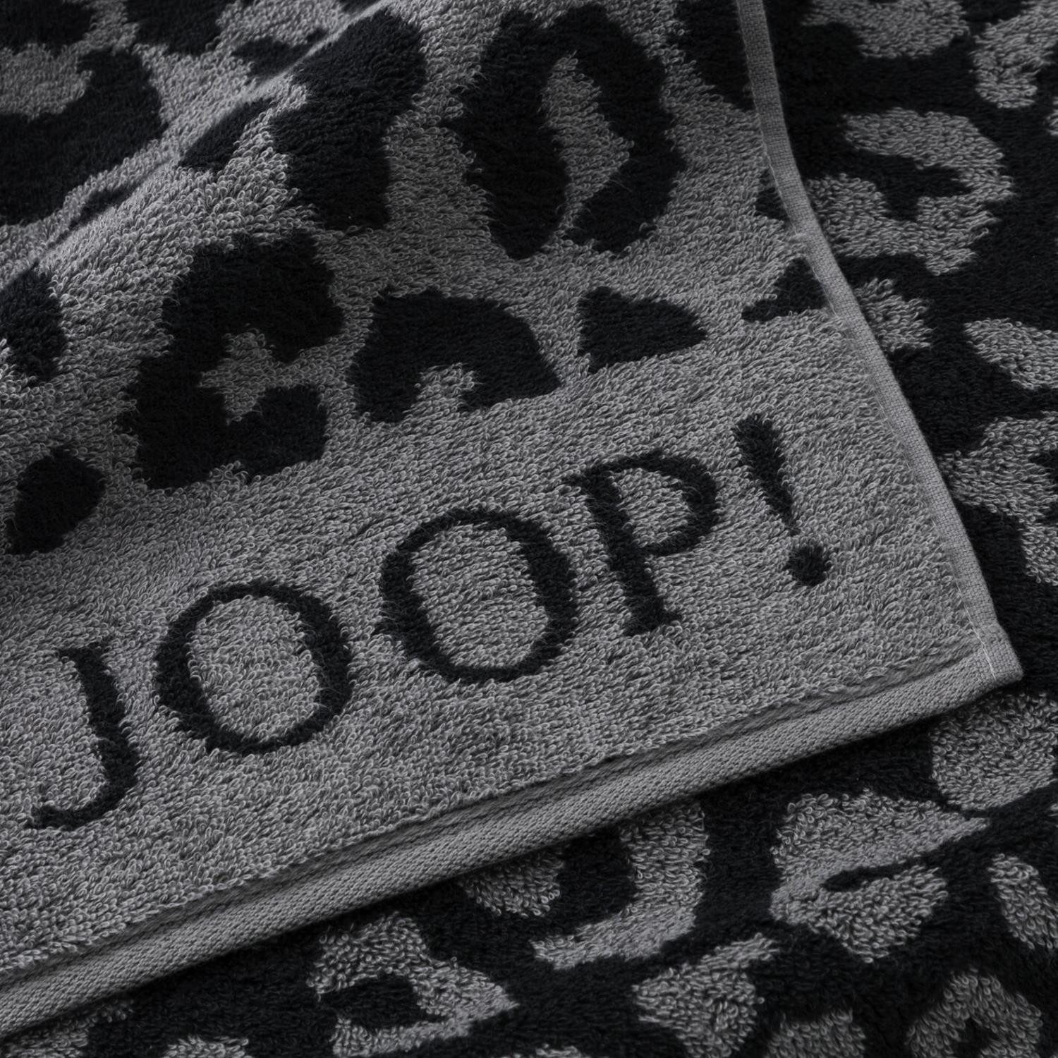 JOOP! Handtuch 2 Stück Joop! Handtücher Leo Allover 1707-90 graphit 50x100, Walkfrottier (Spar-Set, 2-St), 100% Baumwolle