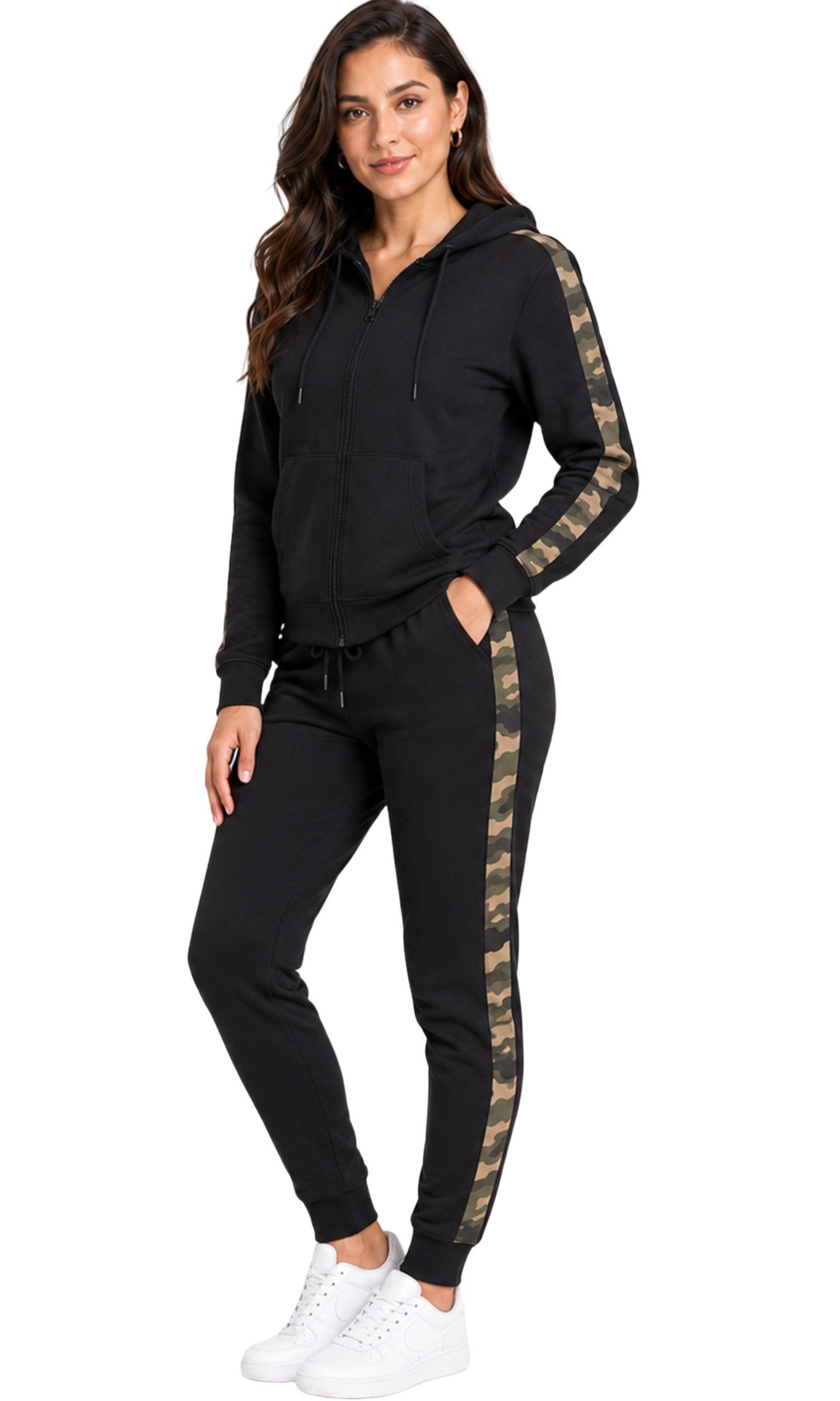L.gonline Jogginganzug Damen Freizeitanzug, Sportlich, mit Streifen 526 (Packung, 2-tlg., im modischem Design), Fitness Freizeit Casual