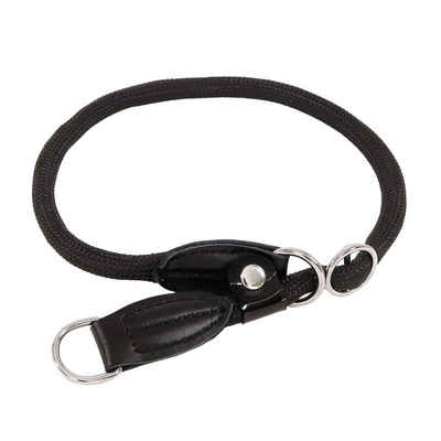 lionto Hunde-Halsband Hundehalsband mit Zugstopp, Retrieverhalsband, Nylon, 35 cm, schwarz