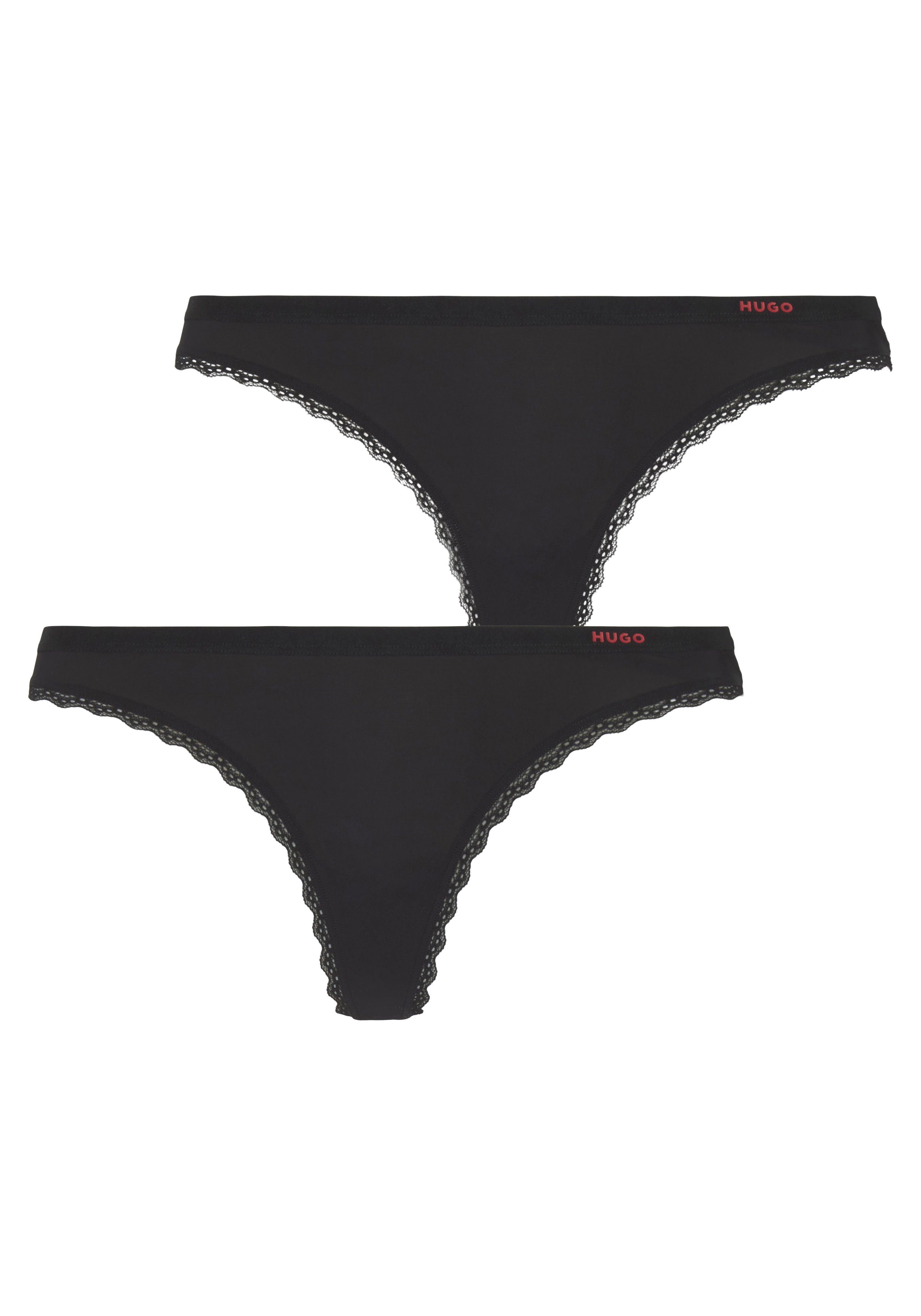 HUGO String TRIPLET THONG MICRO (Packung) mit Markenlogo