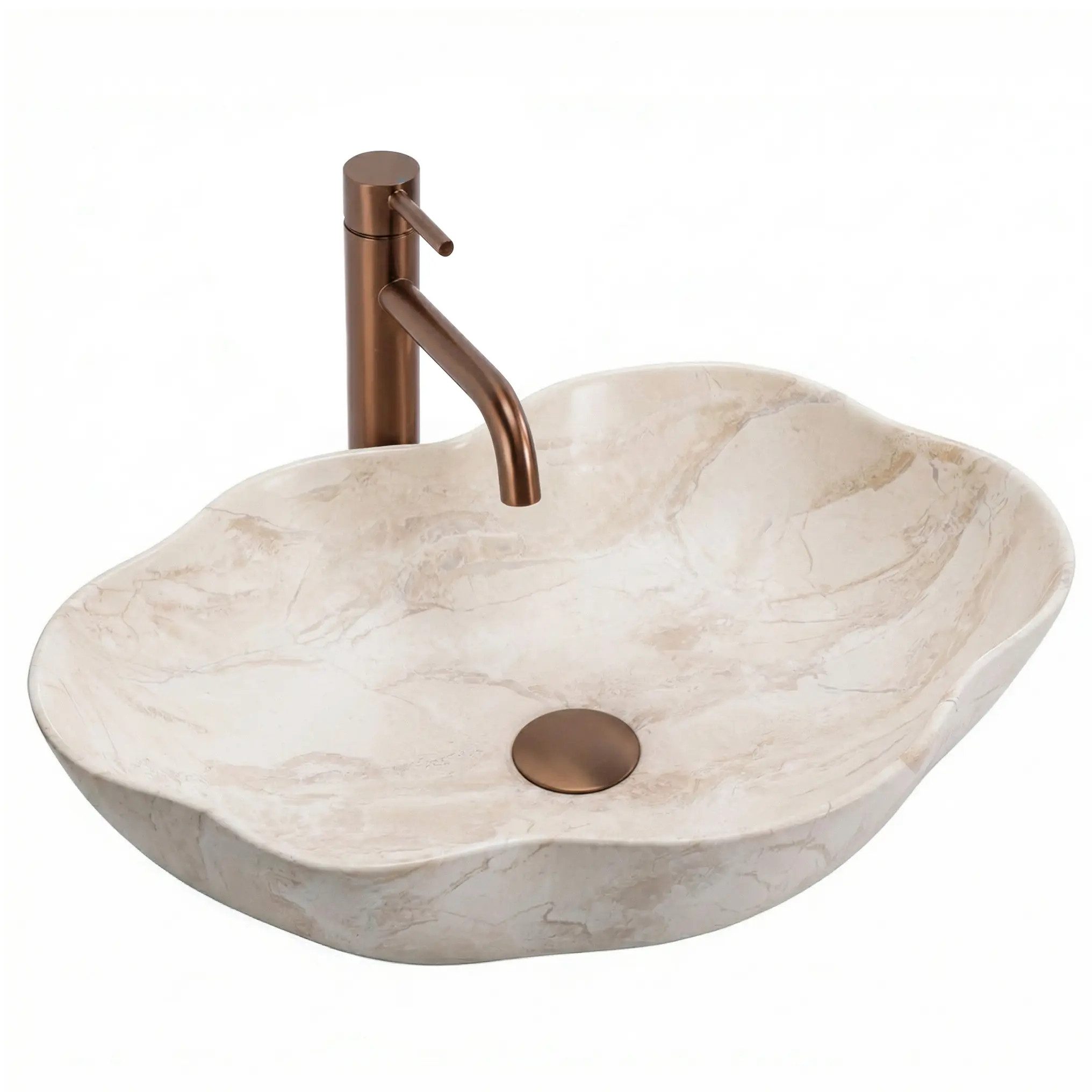 Aufsatzwaschbecken Waschbecken Natursteinoptik – Design Badwaschbecken modern