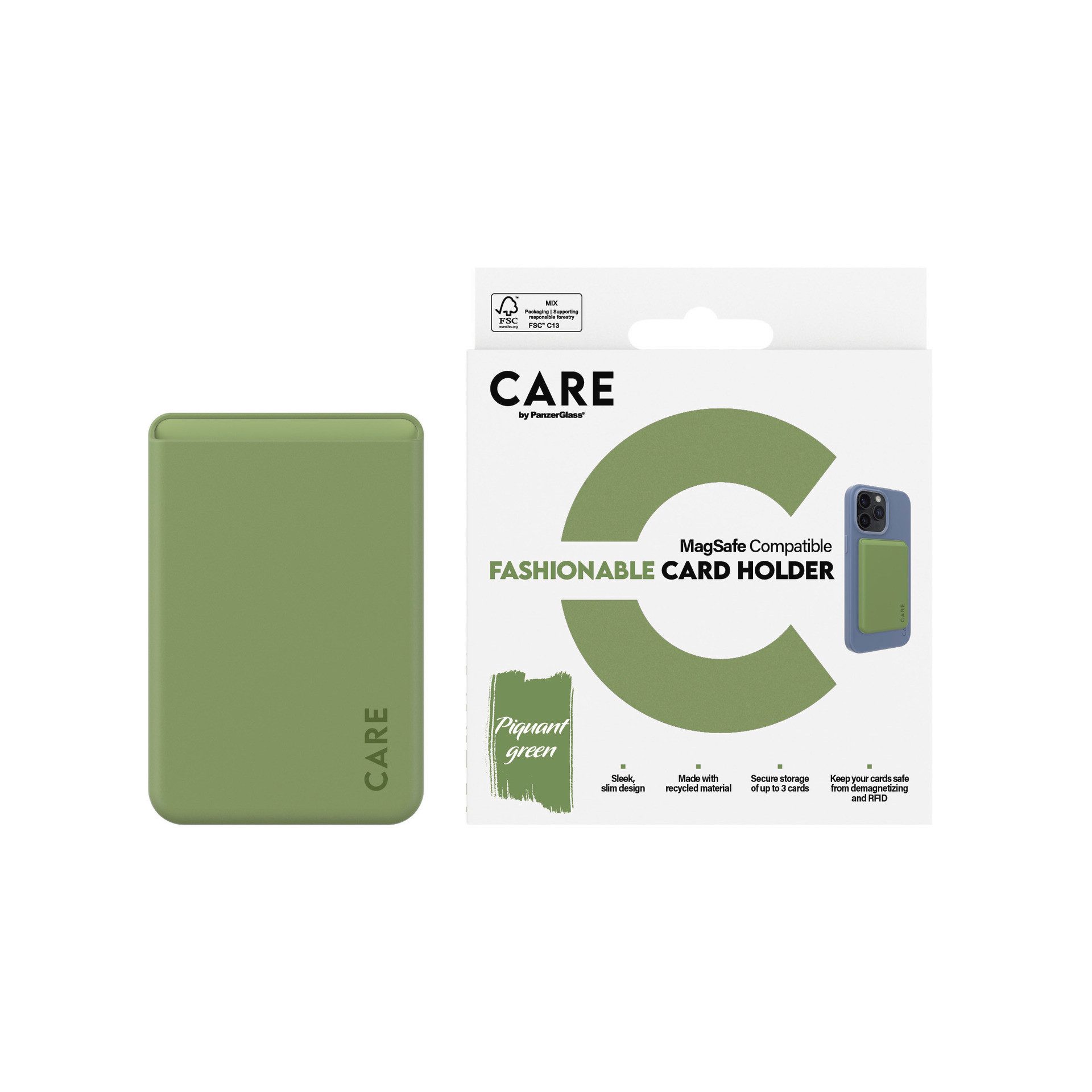 CARE by PanzerGlass Etui Fashionable Card Holder mit MagSafe für Apple iPhone, Kartenhalter, Schutzhülle, MagSafe Case, Schutzcase, stoßfest