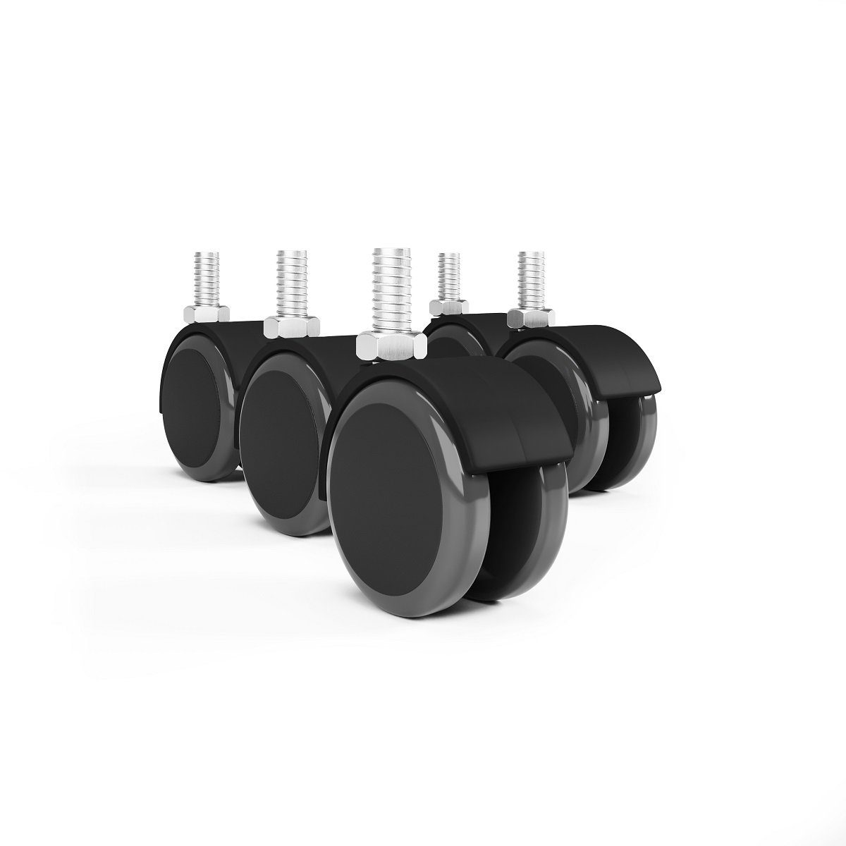 MS Beschläge Möbelrolle Ersatzrollen für Möbel 50mm Rollen mit Gewinde, (5-St)