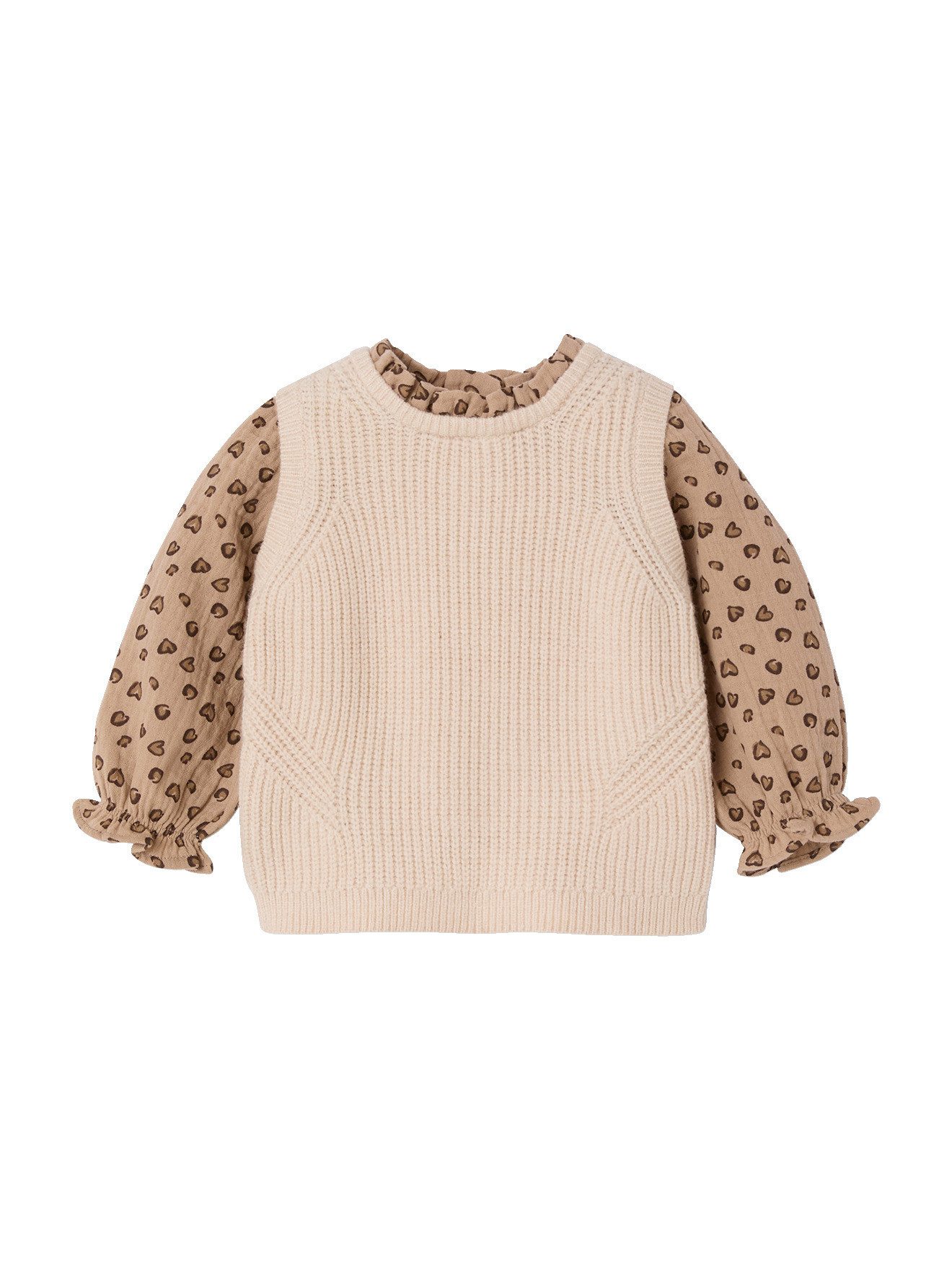 vertbaudet Pullunder Baby Pullover mit 2-in-1-Effekt