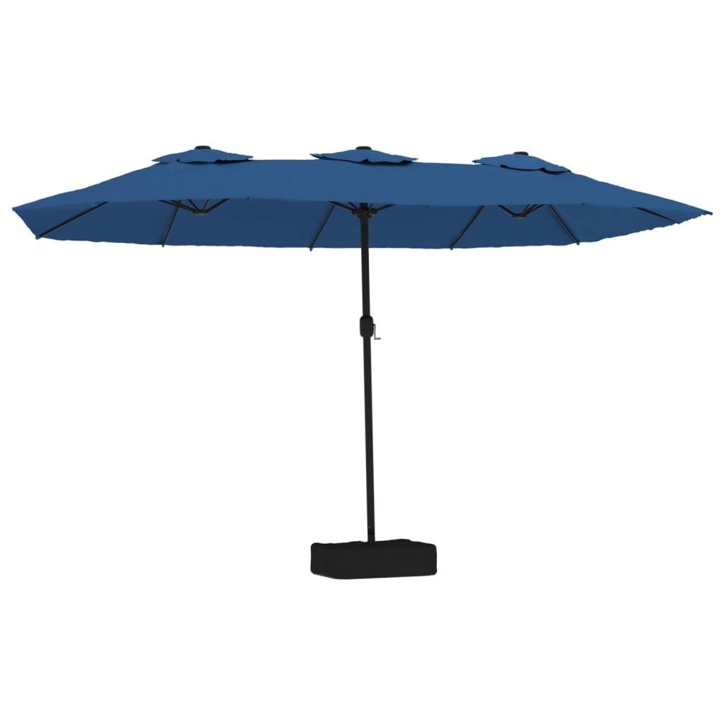 vidaXL Ampelschirm, Doppel-Sonnenschirm Azurblau 449x245 cm günstig online kaufen