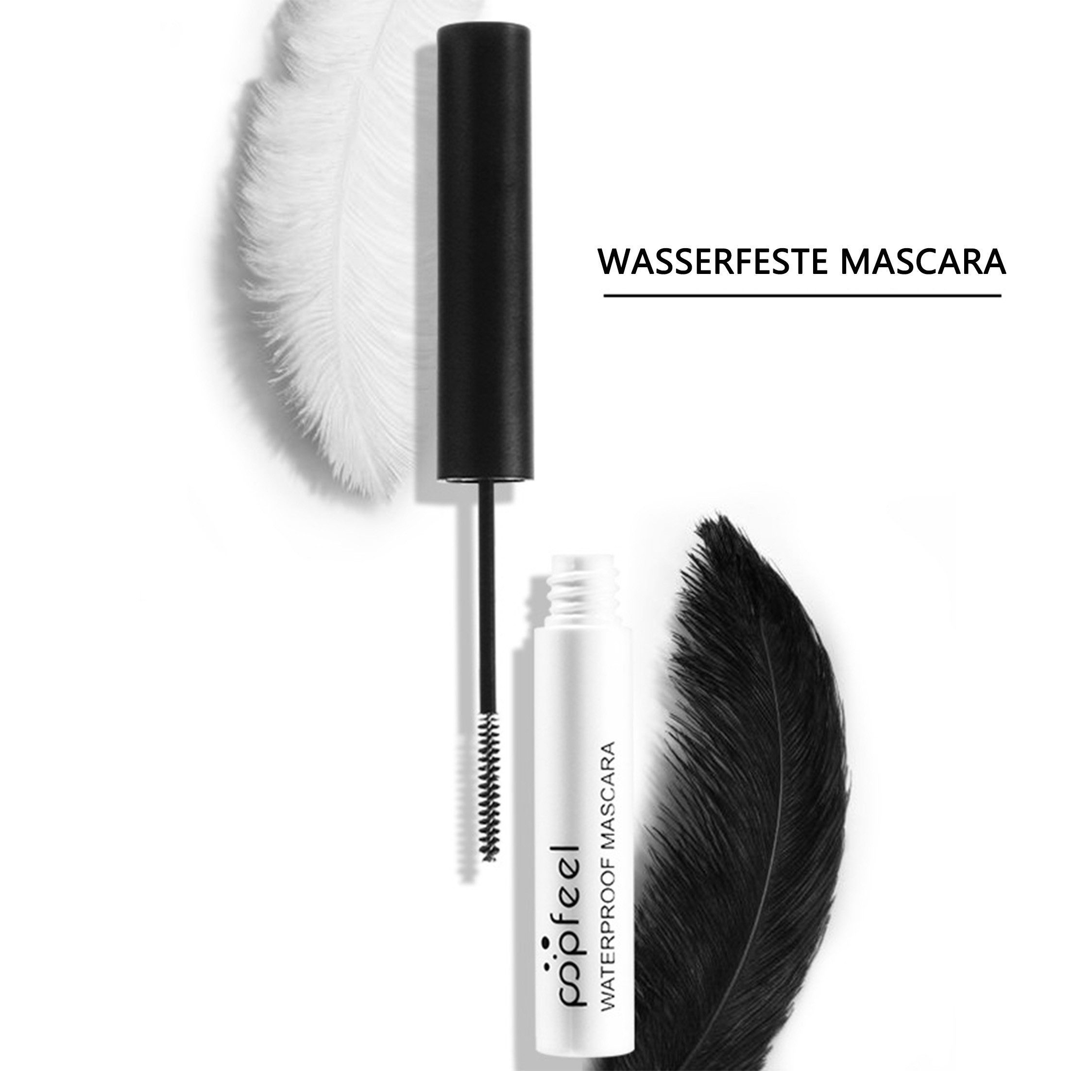 KINSI Mascara Ultrafeine Mascara für maximale Wimpernlänge & Volumen, 2-tlg., Smudge-Proof Formel mit Bürstchen für Anfänger