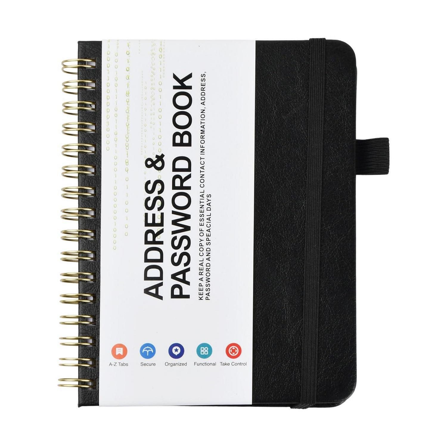 LuxusKollektion Notizbuch Adressbuch mit Register A-Z Schwarz