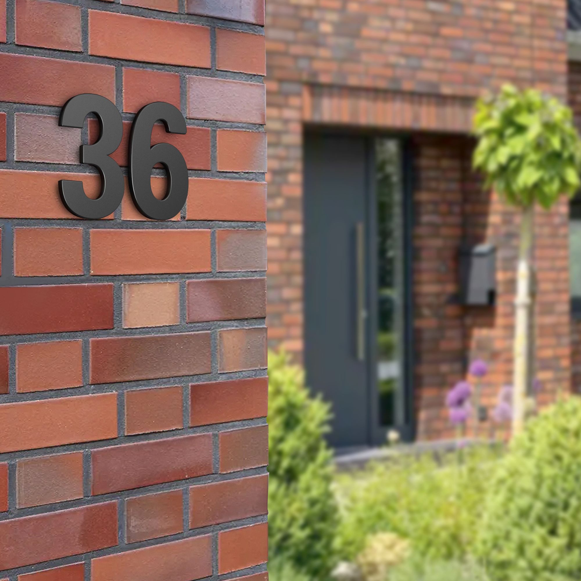 BASI Hausnummer, (Packung), aus Stahl, anthrazit, Wetterfest, Buchstabe a