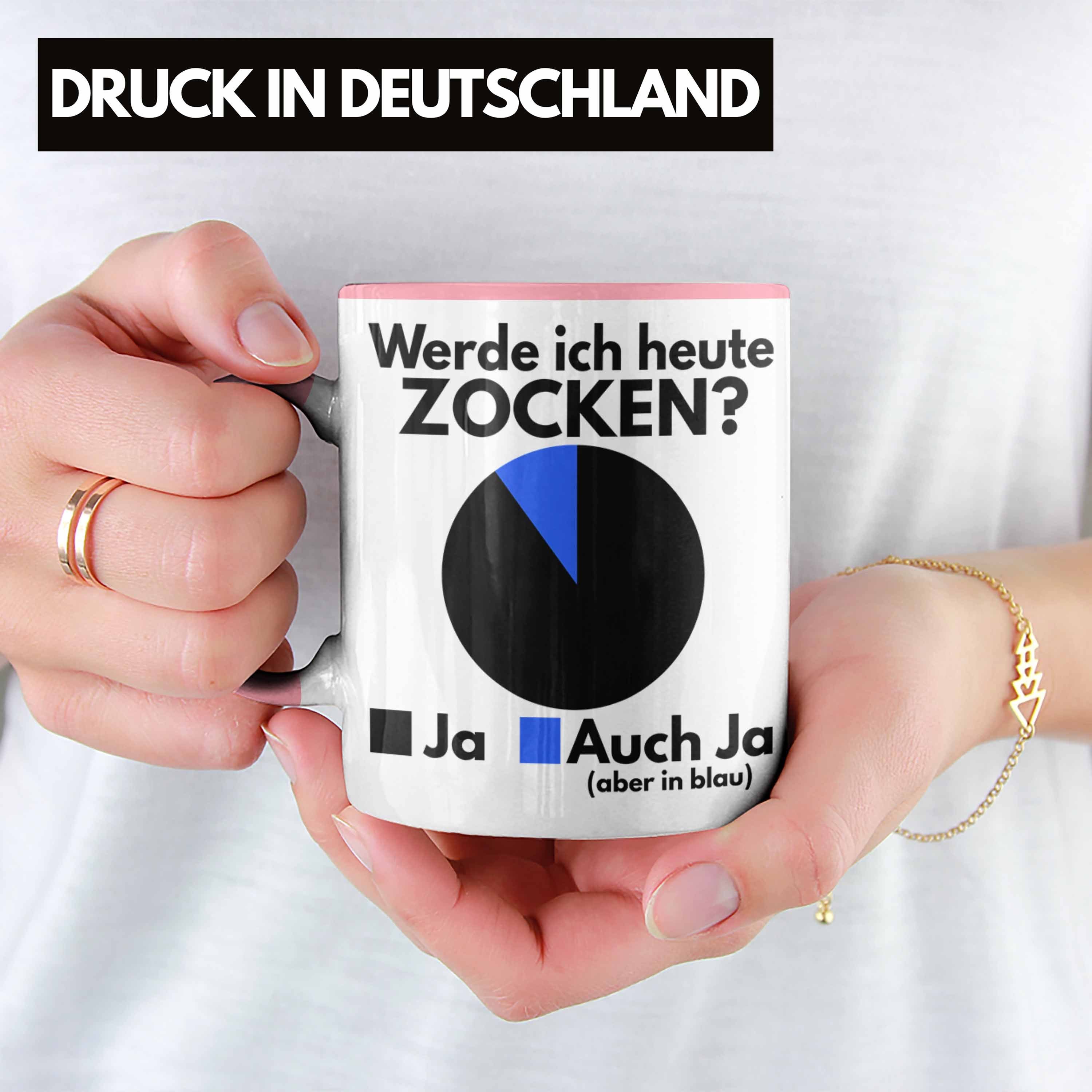 Lustige Geschenk Zocker Gamer Zocken Heute Ich Rosa - Tasse Trendation Tasse Werde Trendation