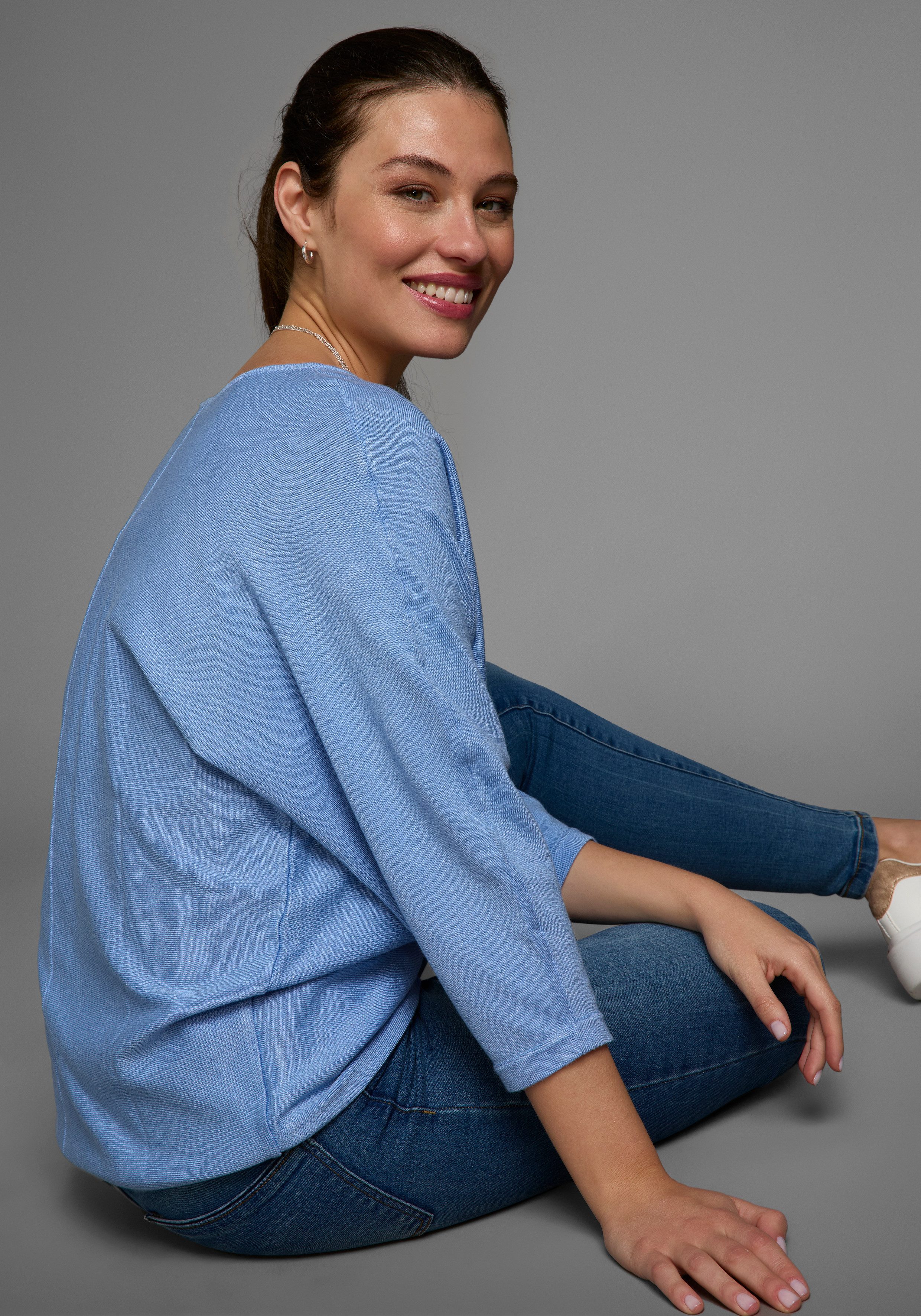 Laura Scott Fledermauspullover mit 3/4 Ärmel günstig online kaufen